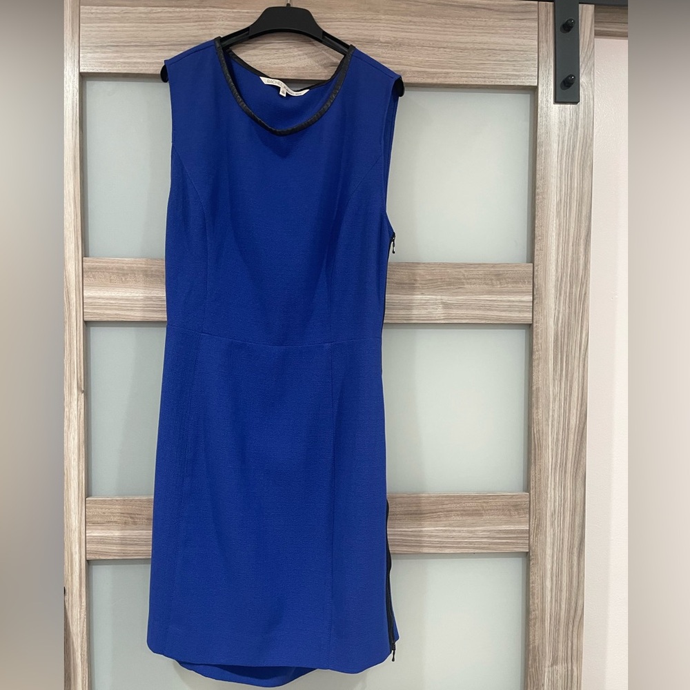 RACHEL Rachel Roy Blue Sheath Mini Dress Cowl Neck